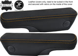YELLOW DOUBLE STITCH 2X SEAT ARMREST LEATHER COVER FITS FORD TRANSIT MK7 06-13