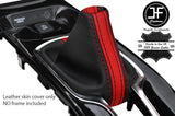 BLACK & RED STRIPE REAL LEATHER MANUAL GEAR GAITER FOR HONDA HR-V HRV 14-19