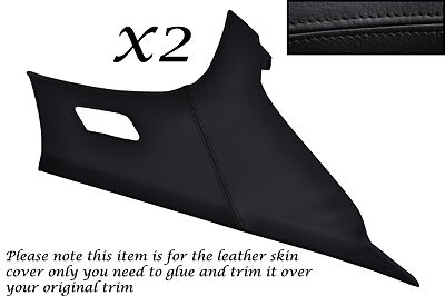 BLACK STITCH FITS BMW 3 SERIES E46 SALOON 98-05 2X REAR PILLAR LEATHER COVERS