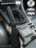 BLACK STITCH LEATHER GEAR FULL HANDBRAKE GAITER FOR MITSUBISHI GTO 3000GT 90-01