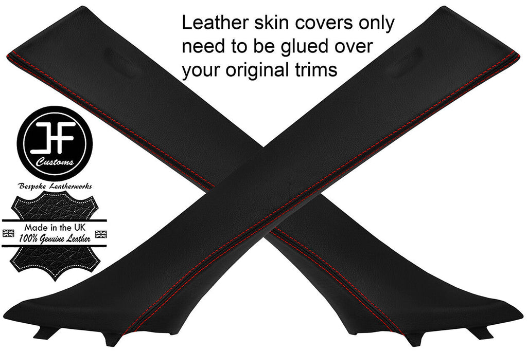 RED STITCH 2X A POST PILLAR LEATHER COVERS FITS BMW X6 E71 2007-2014 CUSTOM NEW