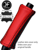 BLACK & RED STRIPE LEATHER HANDBRAKE HANDLE COVER FOR FIAT SEICENTO 1998-2004
