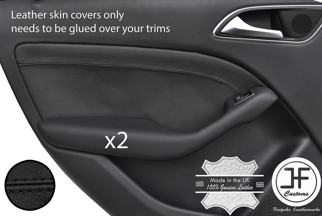 BLACK STITCH 2X REAR DOOR CARD LEATHER COVERS FITS MERCEDES B CLASS W246 12-17