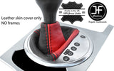 BLACK & RED REAL LEATHER AUTO AUTOMATIC GEAR GAITER FOR AUDI TT MK2 2006-2014