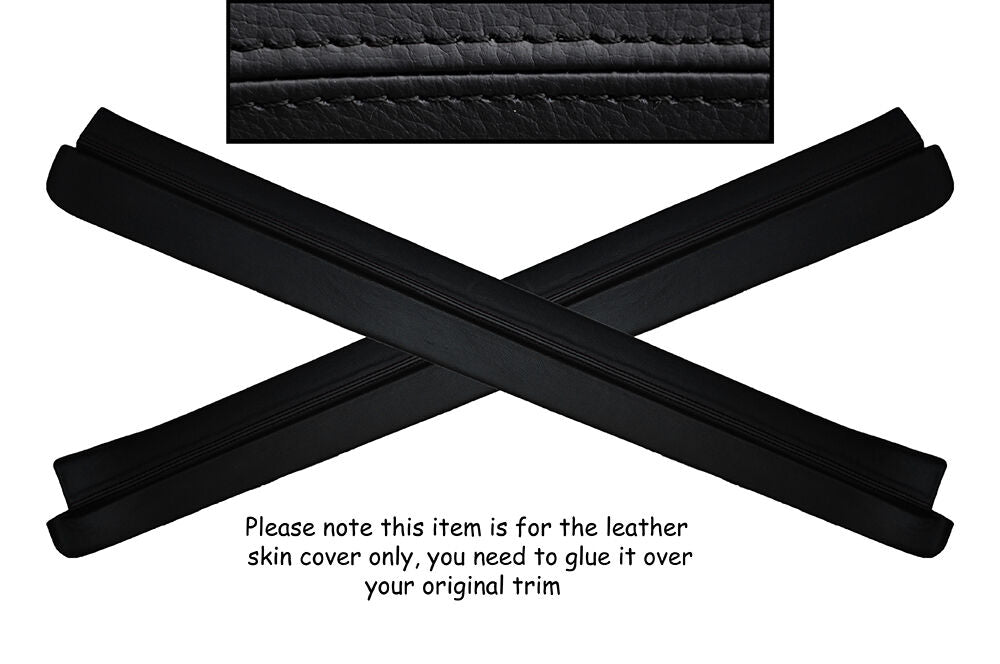 BLACK STITCH 2X DOOR SILL TRIM SKIN COVERS FITS TOYOTA CELICA MK6 1994-1998