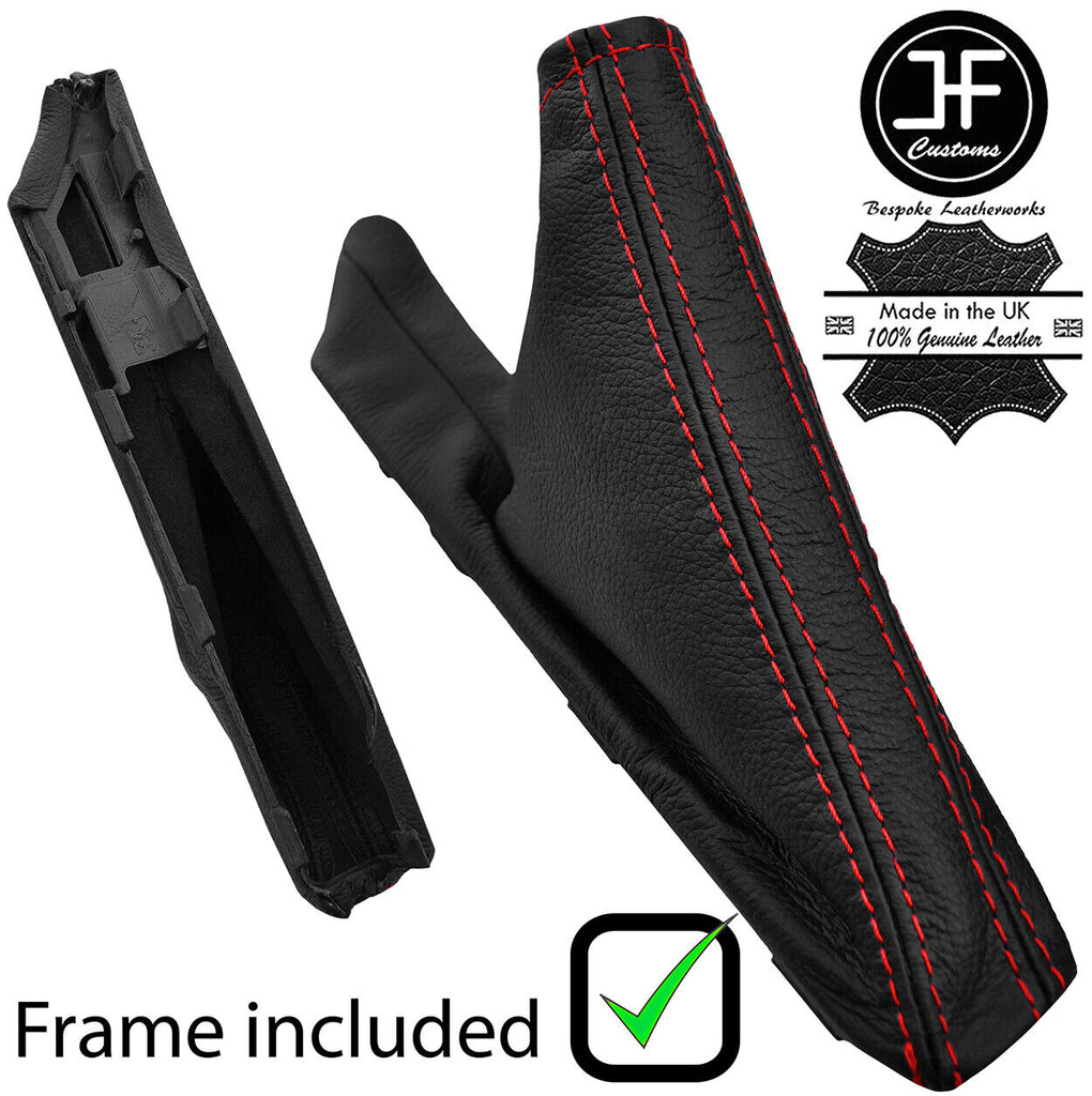RED STITCH LEATHER HANDBRAKE+PLASTIC FRAME FOR SUBARU LEGACY OUTBACK 07-09