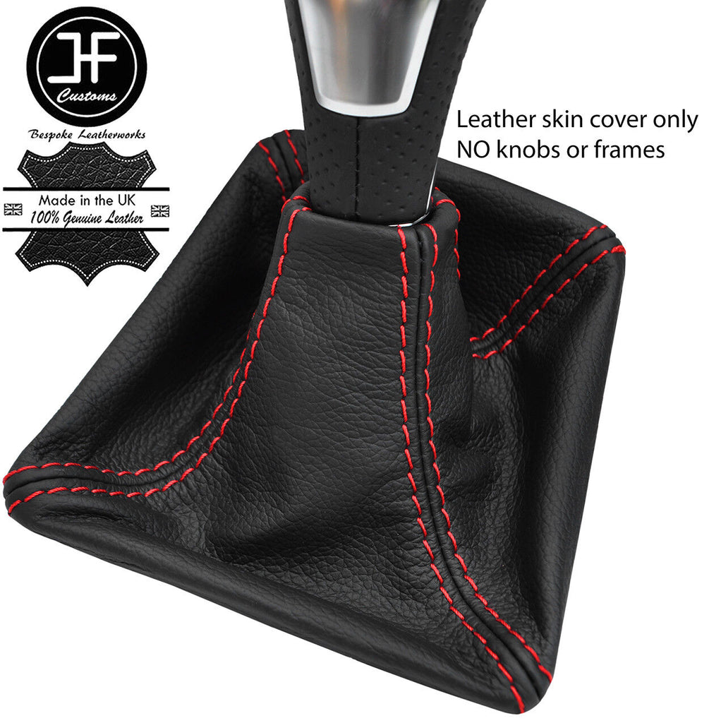 RED STITCH TOP GRAIN LEATHER GEAR GAITER FOR MERCEDES CLA CLASS 2013-2018