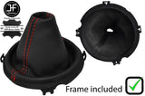 RED  STITCH LEATHER MANUAL GEAR GAITER+PLASTIC FRAME FOR AUDI TT MK2 06-14