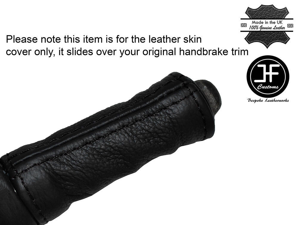 BLACK STITCH HANDBRAKE HANDLE LEATHER SKIN COVER FITS FORD 100E CUSTOM NEW