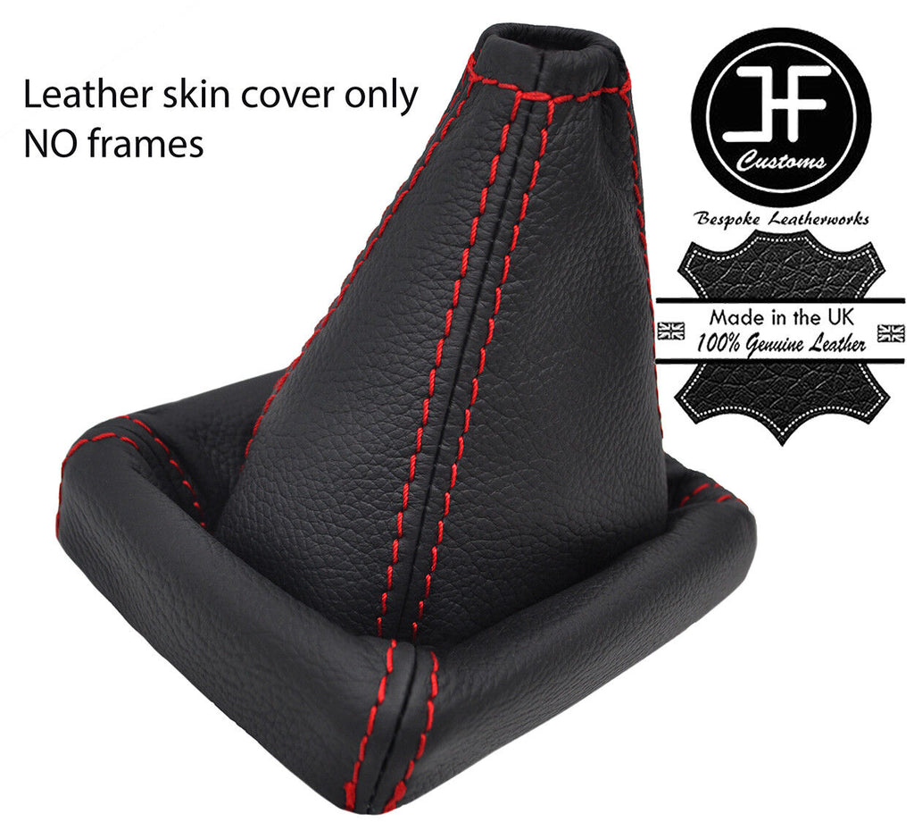 RED STITCHING TOP GRAIN REAL LEATHER GEAR GAITER FITS PEUGEOT 306 1993-2002