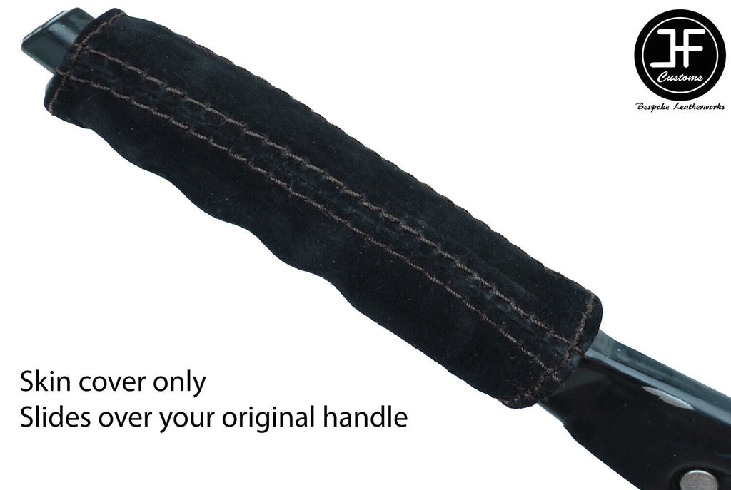 BLACK STITCHING SUEDE HANDBRAKE HANDLE COVER FITS VOLVO 850 1992-1997 CUSTOM NEW