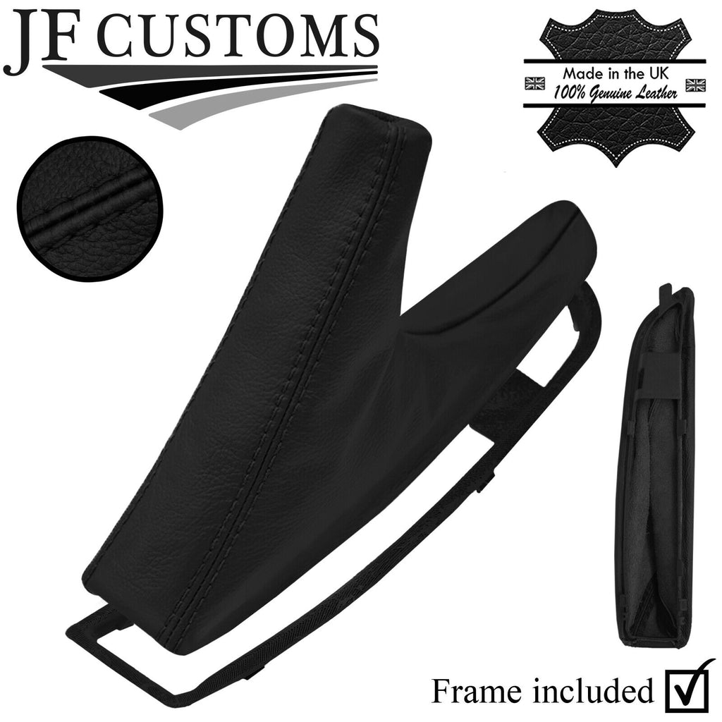 BLACK STITCH LEATHER HANDBRAKE GAITER + PLASTIC FRAME FOR BMW E81 E82 E87 E88