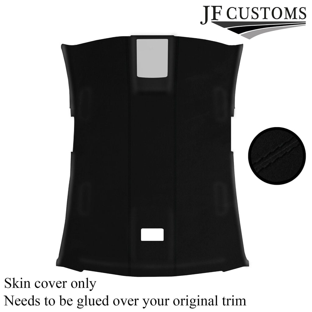 BLACK STITCH LUXE SUEDE HEADLINER COVER FITS JAGUAR XF 2008-2015 CUSTOM NEW