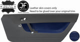 DARK BLUE REAL LEATHER 2X DOOR CARD TRIM COVERS FITS AUDI TT MK1 1998-2006
