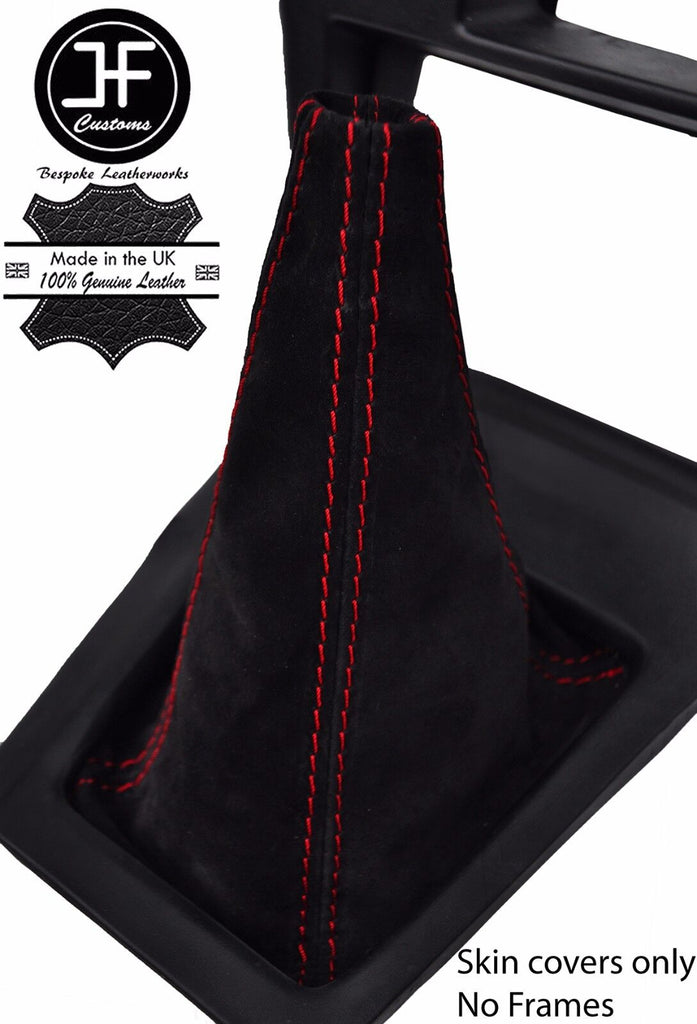 RED STITCH REAL SUEDE MANUAL GEAR GAITER FOR TOYOTA SUPRA MK3 1986-1993