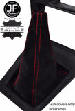 RED STITCH REAL SUEDE MANUAL GEAR GAITER FOR TOYOTA SUPRA MK3 1986-1993