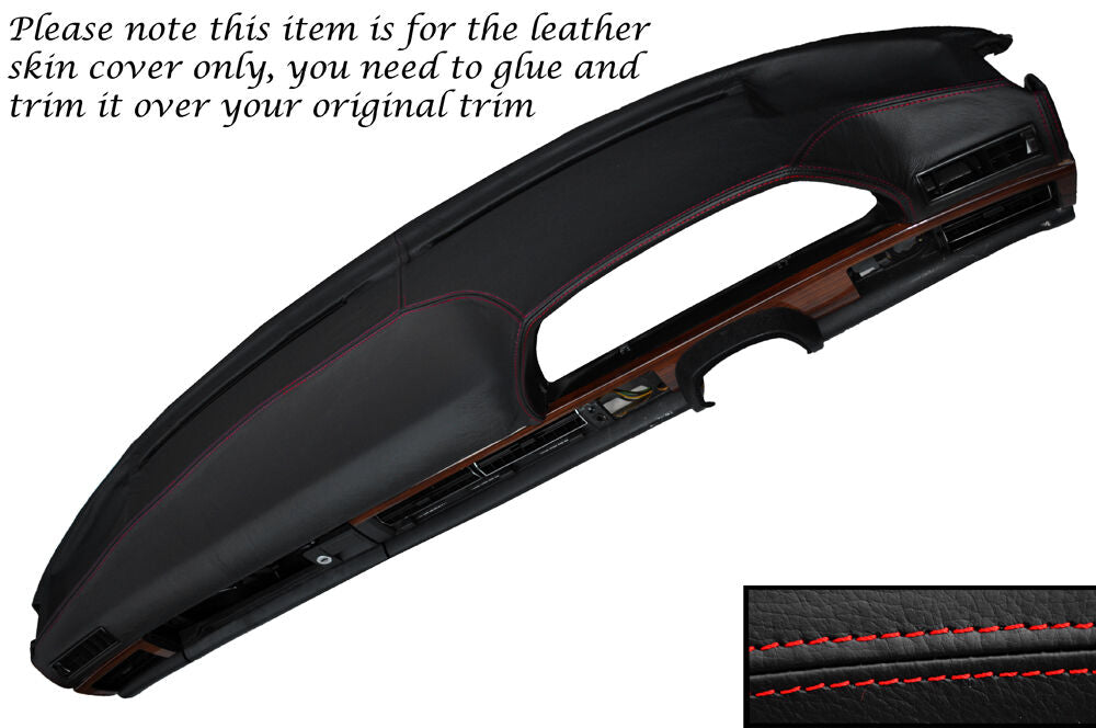 RED STITCH DASH DASHBOARD LEATHER COVER FITS MERCEDES S CLASS SE W126 79-91