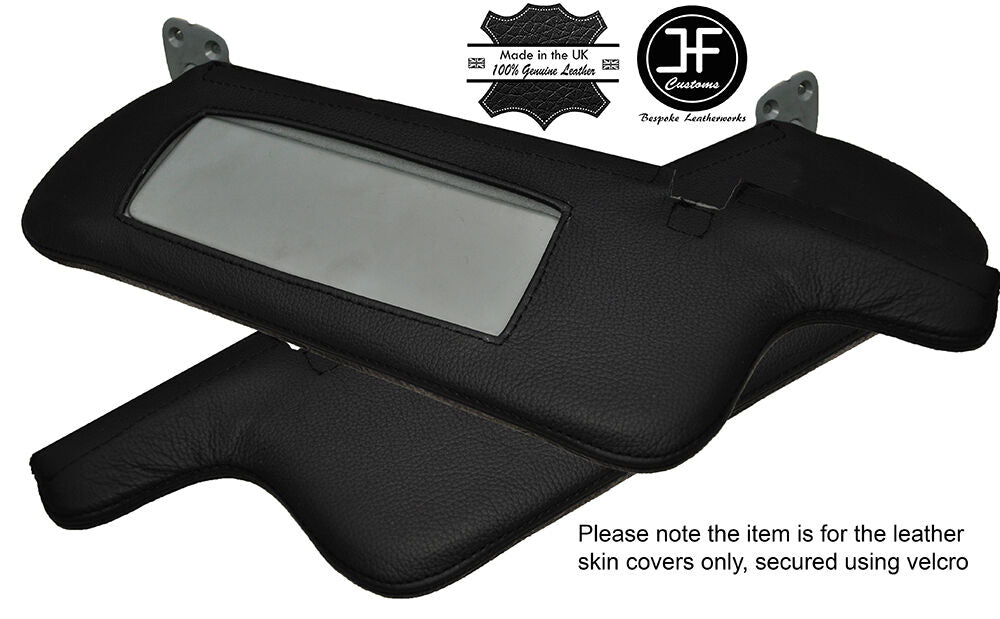 BLACK STITCH 2X SUN VISORS LEATHER COVERS FITS TOYOTA JZX90 CHASER 1992-1996