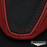 FOR MAZDA 6 MK2 08-12 D RED & BLACK LEATHER COVERED STEERING WHEEL TRIM + FRAME