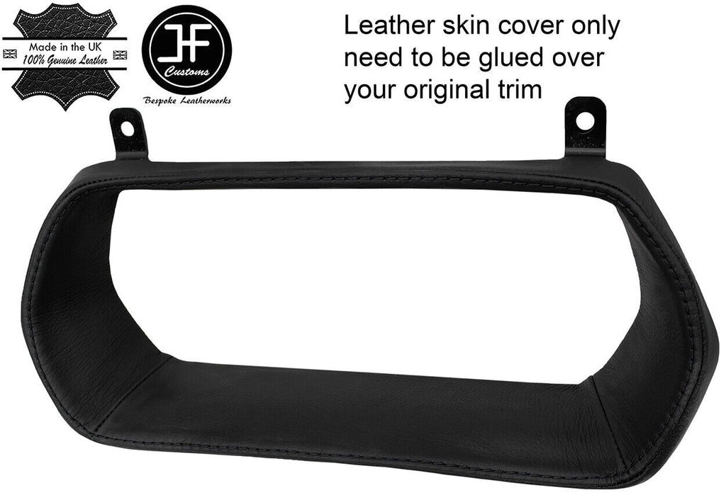 BLACK STITCH INSTRUMENT SPEEDO BEZEL TRIM LEATHER COVER FOR TESLA MODEL S 12-18