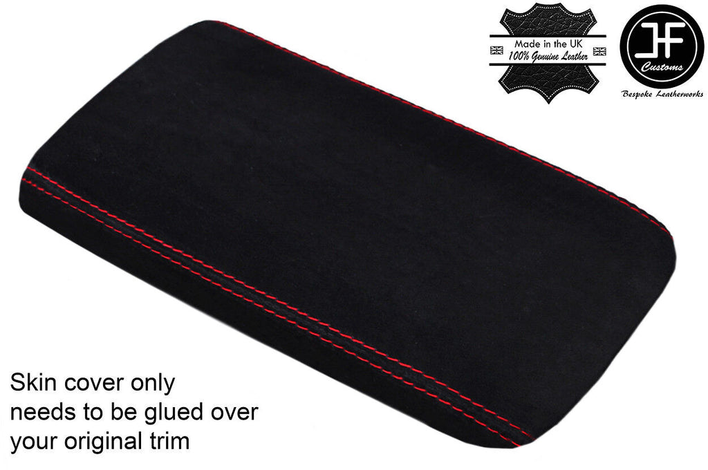 RED STITCH REAL SUEDE ARMREST LID COVER FOR SKYLINE R32 GTR GTS 1989-1993
