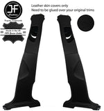 BLACK REAL LEATHER 2X UPPER AND 2X LOWER B PILLAR COVER FOR AUDI Q5 2008-2015