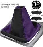 BLACK & PURPLE TOP GRAIN REAL LEATHER GEAR GAITER FITS FORD S MAX S-MAX 06-14