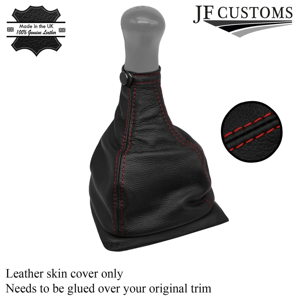 FITS MAZDA 323F 89-94 DARK RED STITCH OVER-RUBBER LEATHER GEAR GAITER CUSTOM NEW