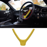 YELLOW LEATHER STEERING WHEEL LOWER TRIM COVER+FRAME FOR PORSCHE 911 997 987