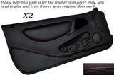 RED STITCH 2X FULL DOOR CARD LEATHER SKIN COVERS FITS LOTUS ELAN M100 89-95