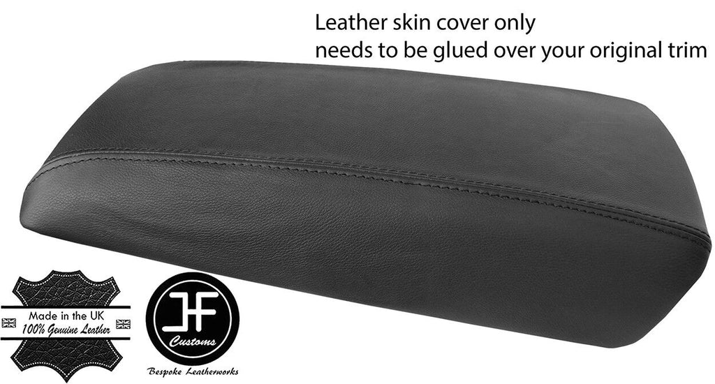 BLACK TOP GRAIN REAL LEATHER ARMREST LID COVER FITS FORD EDGE 2014-2018