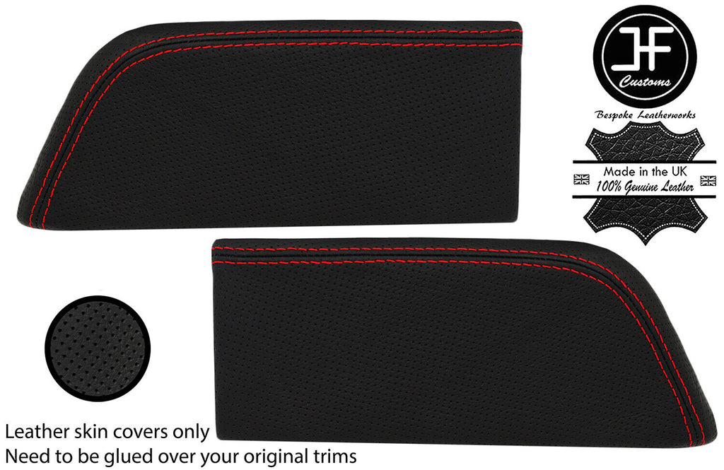 RED STITCH 2X REAR SPEAKER TRIM PERFORATED LEATHER COVER FOR NISSAN 300ZX Z32