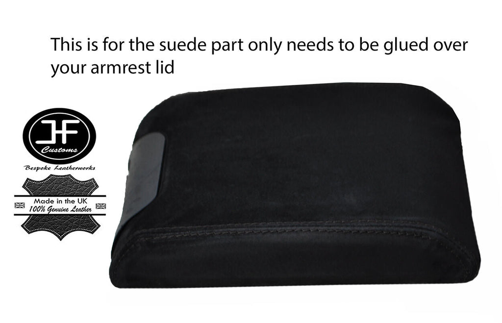 BLACK STITCHING ARMREST REAL SUEDE COVER FITS BMW X5 E53 1999-2006 CUSTOM NEW
