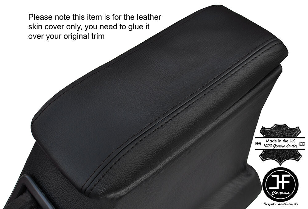 BLACK STITCHING ARMREST LID LEATHER COVER FITS FORD CORTINA MK5 CRUSADER