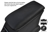 BLACK STITCHING ARMREST LID LEATHER COVER FITS FORD CORTINA MK5 CRUSADER