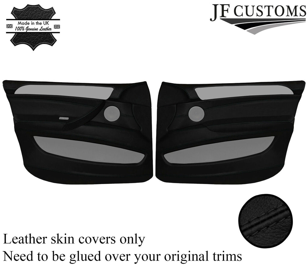 BLACK STITCH LEATHER 2X FULL FRONT DOOR COVERS FOR BMW X6 E71 E72 2007-2014