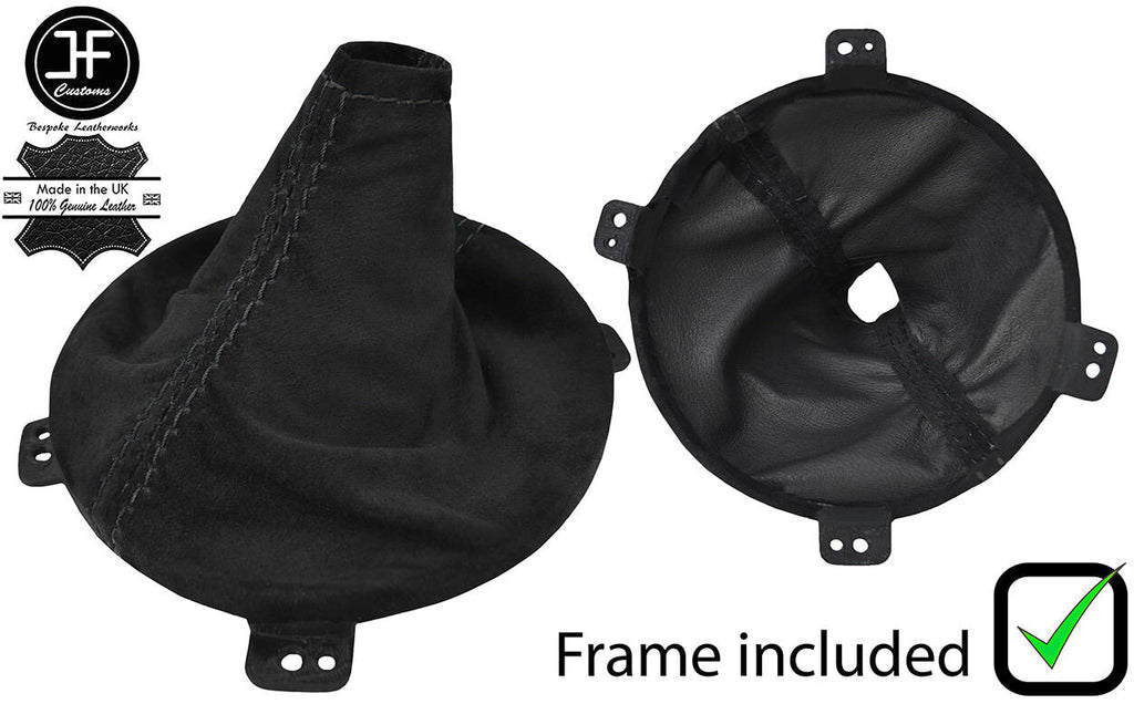 BLACK STITCH SUEDE GEAR GAITER+PLASTIC FRAME FOR TOYOTA GT86 SUBARU BRZ 12-18