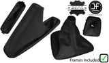 BLACK LEATHER MANUAL GAITER SET +PLASTIC FRAMES FOR BMW 3 E36 1991-1999