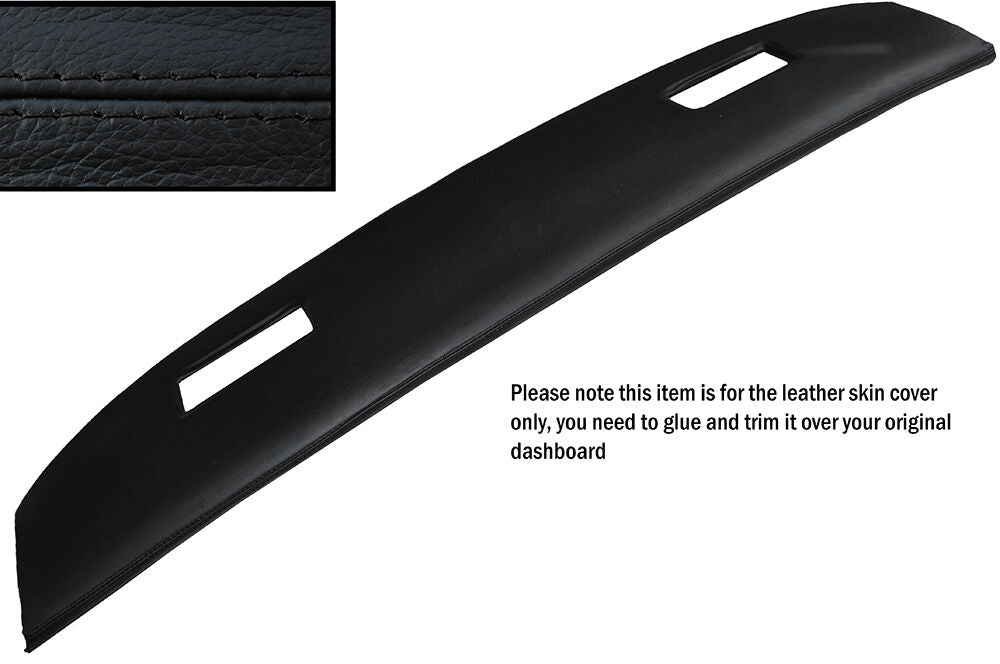 BLACK STITCH TOP DASH DASHBOARD LEATHER SKIN COVER FITS JAGUAR SERIES 3 XJ12