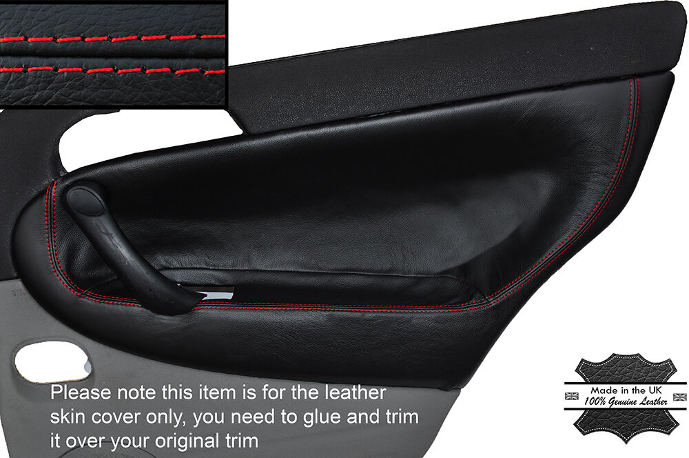 RED STITCHING 2X REAR DOOR CARD TRIM SKIN COVER FITS ALFA ROMEO 147 5 DOOR