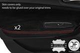 RED STITCHING 2X FRONT DOOR ARMREST SUEDE COVER FOR BMW F20 F21 2011-2017