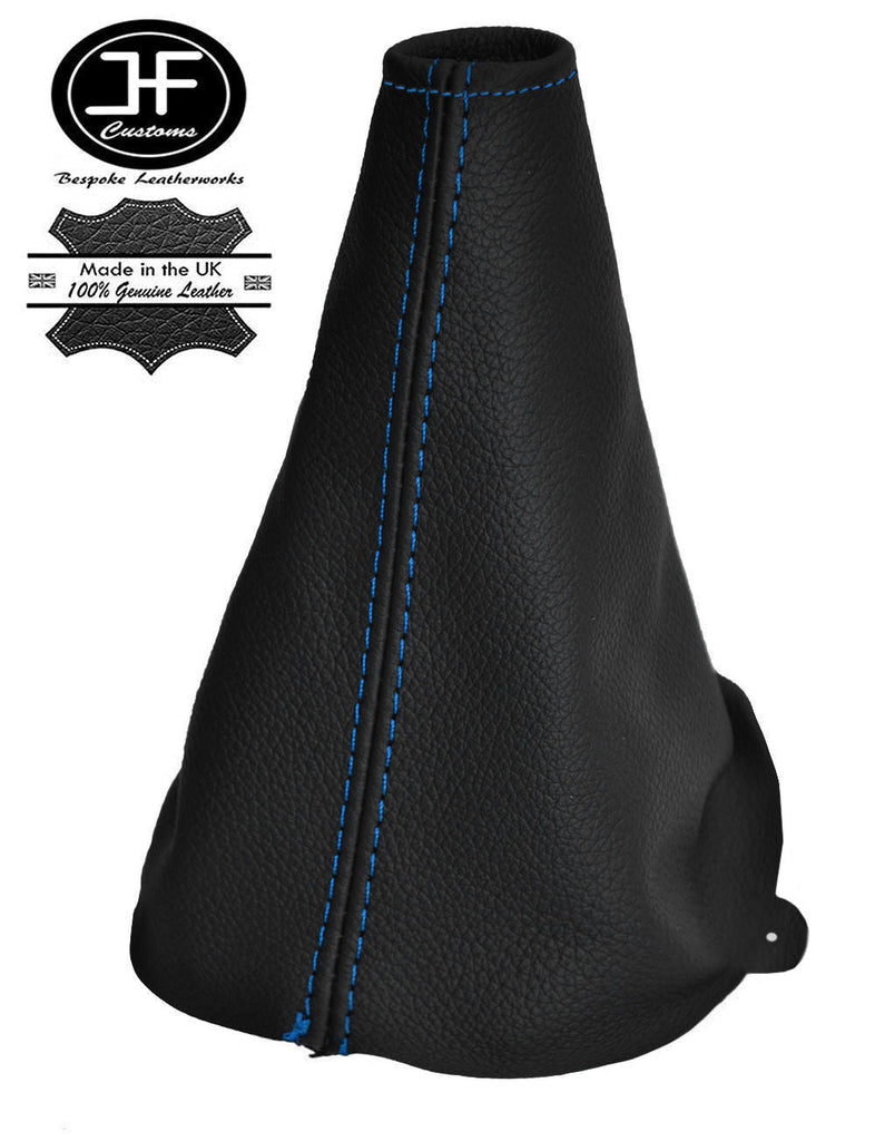 BLUE STITCHING REAL LEATHER MANUAL GEAR GAITER FITS FORD KA 1994-2008 CUSTOM NEW