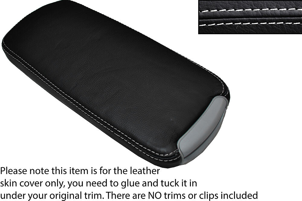 WHITE STITCH LEATHER ARMREST LID SKIN COVER FITS LEXUS IS200 IS220 IS250 06-12