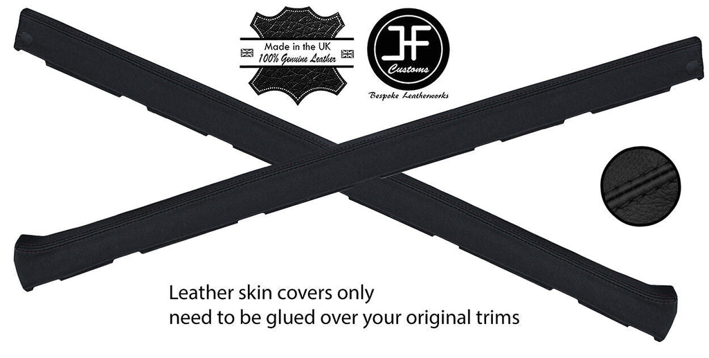 BLACK STITCH 2X UPPER DOOR CAPPING LEATHER COVERS FOR VW GOLF MK1 CABRIO JETTA