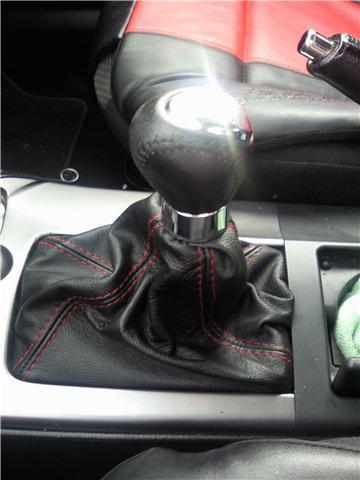FITS MAZDA 6 LEATHER GEAR SHIFT GAITER 02-07 RED STITCH 6 CUSTOM NEW MADE IN UK