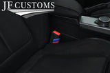 BLACK STITCH TRI STRIPE 2X SEAT BELT LONG COVERS FITS BMW 3 SERIES E30 84-92