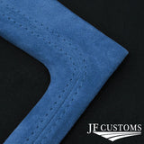 L BLUE SUEDE COVERED MANUAL SHIFT SURROUND TRIM + FRAME FOR FORD MUSTANG 87-93