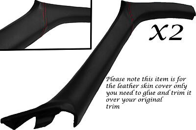 RED STITCH FITS NISSAN 200SX S14 93-99 WINDSCREEN PILLAR LEATHER SKIN COVERS