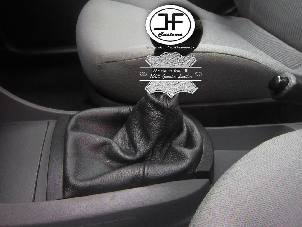 BLACK STITCH REAL LEATHER MANUAL GEAR GAITER FITS SEAT IBIZA CORDOBA 2002-2008