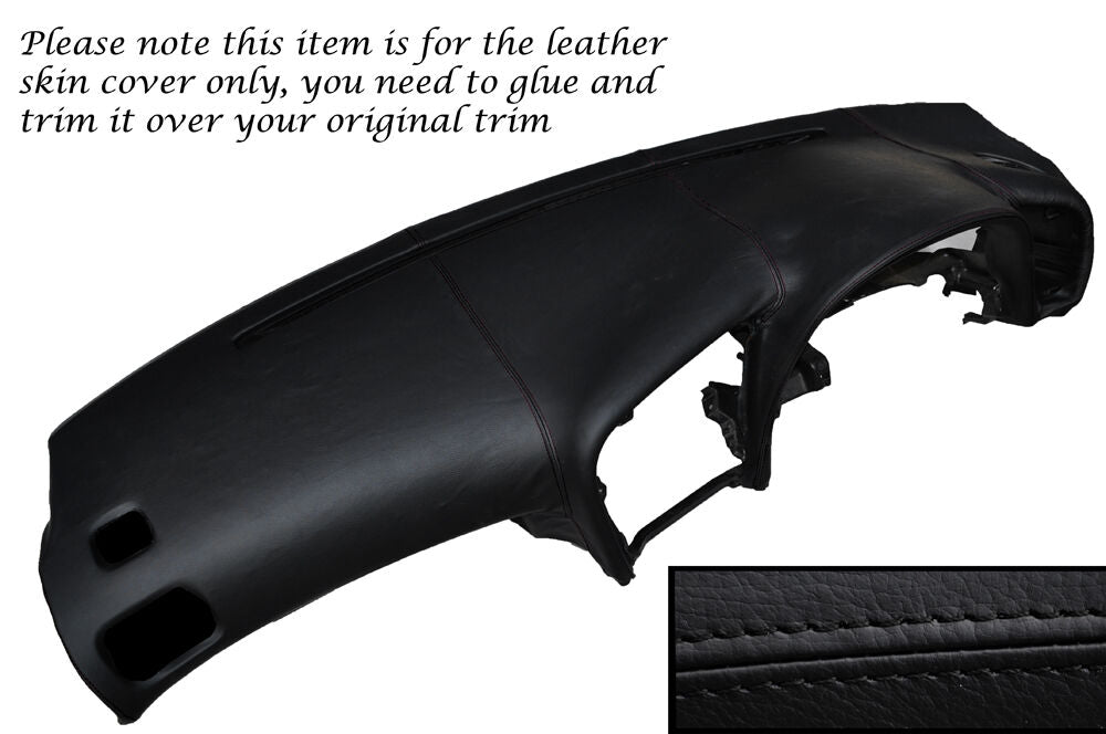 BLACK STITCH DASH DASHBOARD LEATHER SKIN COVER FITS TOYOTA CELICA MK6 1994-1998